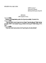 Đề và đáp án kiểm tra học kì II Lịch sử lớp 7